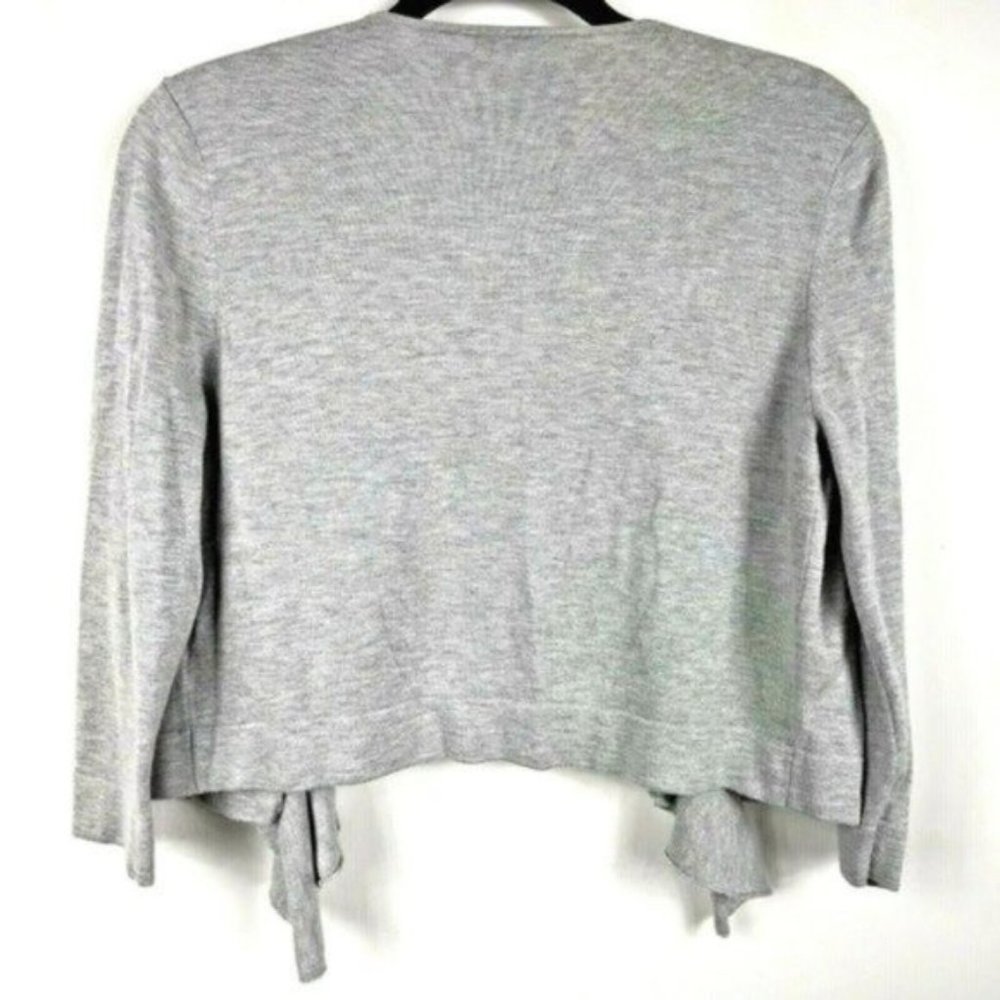Cache Cropped Open Ruffle Front Cardigan Gray - Picture 6 of 8